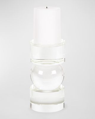 Clear Crystal Sphere Candle Pillar Md