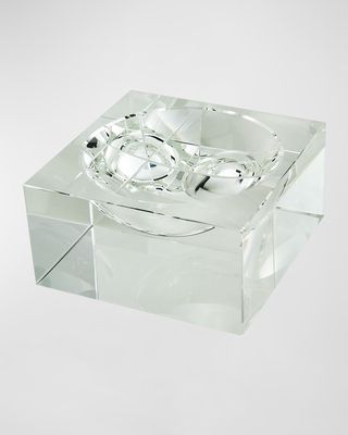 Clear Crystal Square Centerpiece Bowl Large
