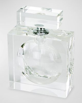 Clear Crystal Square W/Bubble Perfume Bottle