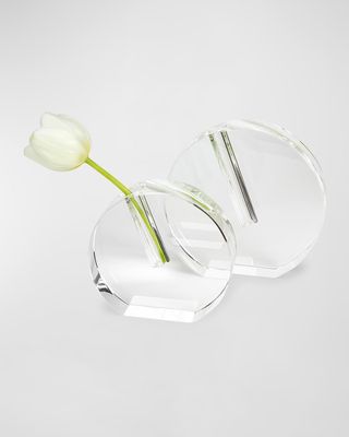 Clear Crystal Vase Flat Round - Small