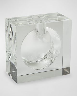 Clear Crystal Vase Square W/Bubble -Small