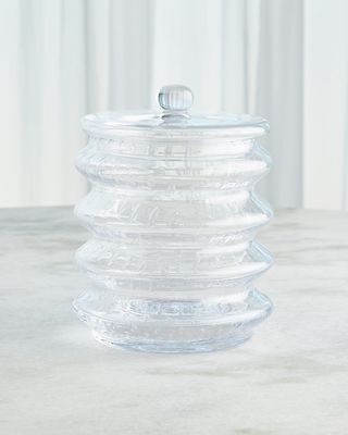 Clear Seeded Wave Canister, Large