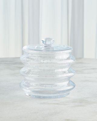 Clear Seeded Wave Canister, Small