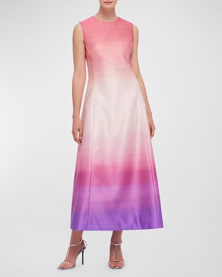 Cleo Sleeveless A-Line Ombre Midi Dress