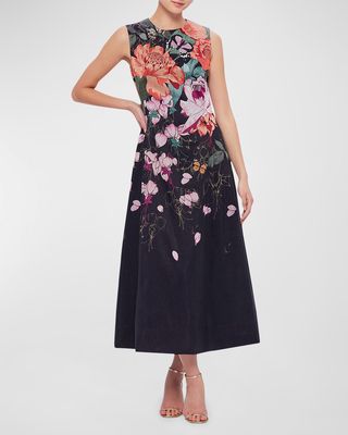 Cleo Sleeveless Floral Cotton Midi Dress