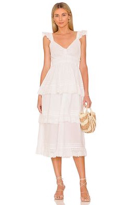 Cleobella Amora Midi Dress in White