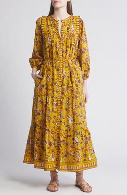 Cleobella Dinah Floral Long Sleeve Organic Cotton Voile Dress in Evora Print