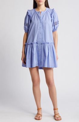 Cleobella Dolly Ruffle Organic Cotton Minidress in Periwinkle