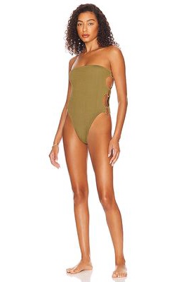 Cleonie Curl Maillot in Olive.