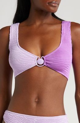 CLEONIE Miami Kini Colorblock Bikini Top in Lilac Violet 