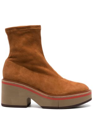Clergerie Albane 75mm ankle-length suede boots - Brown