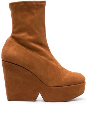 Clergerie Brenda 100mm suede boots - Brown