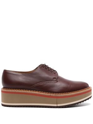 Clergerie Brook lace-up leather oxford shoes - Brown