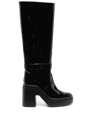 Clergerie glossy-finish heeled boots - Black