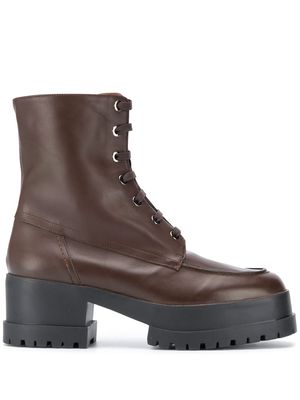 Clergerie lace-up track sole boots - Brown