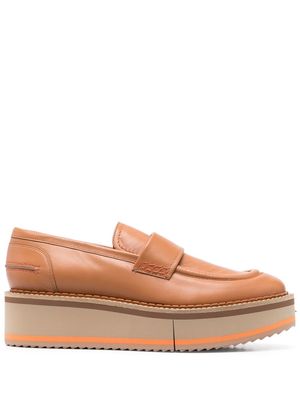 Clergerie leather chunky loafers - Brown