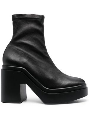 Clergerie leather platform boots - Black