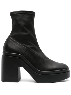 Clergerie Nina 100mm leather chunky boots - Black