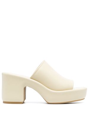 Clergerie open-toe platform leather mules - Yellow