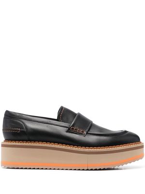Clergerie platform leather loafers - Black