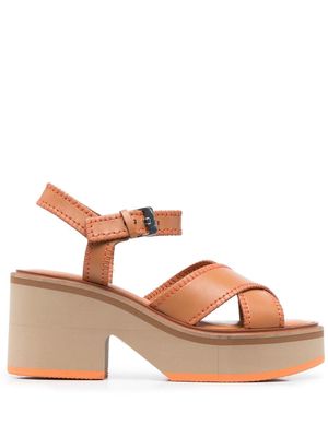 Clergerie platform leather sandals - Brown