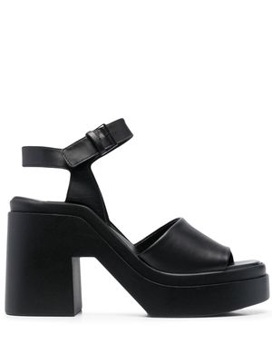 Clergerie platform sole leather sandals - Black