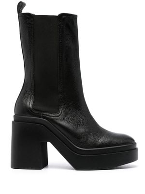 Clergerie round-toe 115mm leather boots - Black