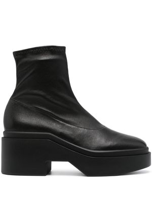 Clergerie round-toe 85mm leather boots - Black