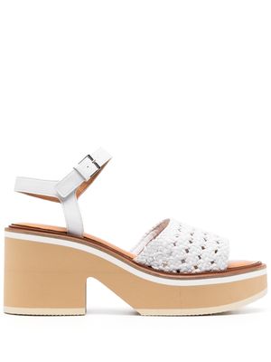 Clergerie woven-design platform sandals - White