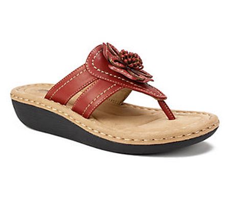 Cliffs by White Mountain Floral Thong Sandals - Carnation