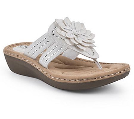 Cliffs by White Mountain Thong Comfort Sandals- Cupcake II