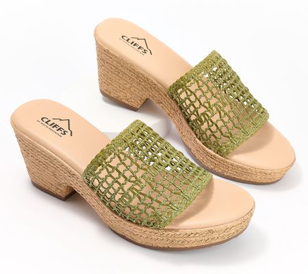 Cliffs by White Mountain Woven Heeled Sandals- Biankka