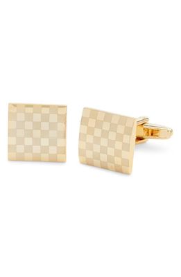 CLIFTON WILSON Checker Cuff Links in Gold 