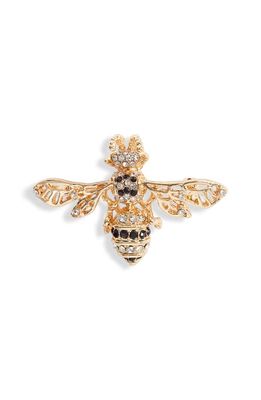 CLIFTON WILSON Crystal Bee Lapel Pin in Gold