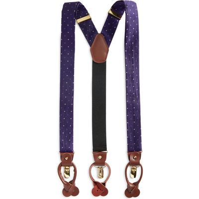 CLIFTON WILSON Diamond Silk Suspenders in Purple 