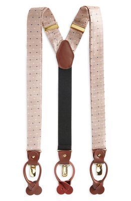 CLIFTON WILSON Diamond Silk Suspenders in Tan 