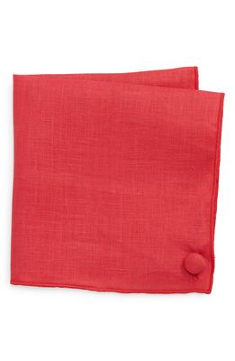 CLIFTON WILSON English Red Linen Pocket Square
