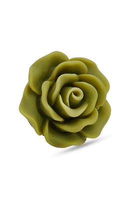 CLIFTON WILSON Floral Lapel Pin in Olive 