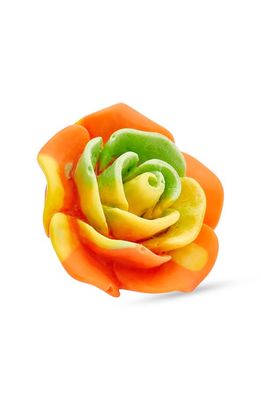 CLIFTON WILSON Floral Lapel Pin in Orange 