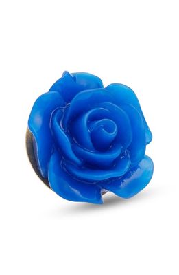 CLIFTON WILSON Floral Lapel Pin in Royal Blue 