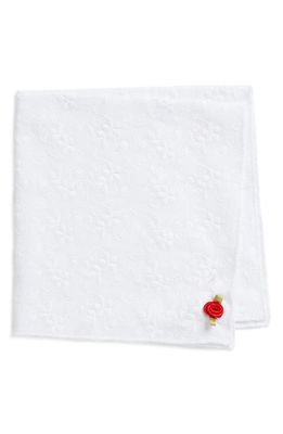 CLIFTON WILSON Lace Cotton Pocket Square in White