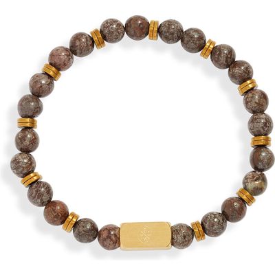 CLIFTON WILSON Men's Charcoal Stone Beaded Bracelet 