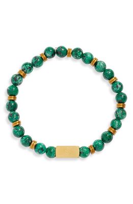 CLIFTON WILSON Men's Marbled Stone Beaded Bracelet in Turquoise 