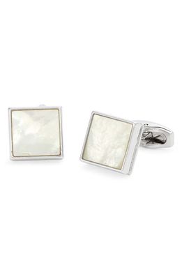 CLIFTON WILSON Mother-of-Pearl Cuff Links in Silver 