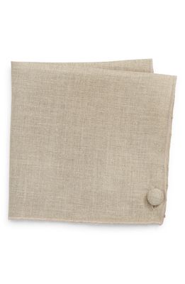 CLIFTON WILSON Natural Tan Linen Pocket Square in Soft Tan