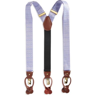 CLIFTON WILSON Periwinkle Polka Dot Silk Suspenders 