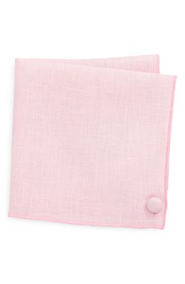 CLIFTON WILSON Pink Linen Pocket Square