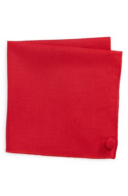 CLIFTON WILSON Red Linen Pocket Square