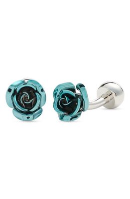 CLIFTON WILSON Rose Bud Cuff Links in Turquoise 