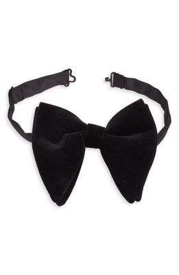 CLIFTON WILSON Silk Velvet Bow Tie in Black